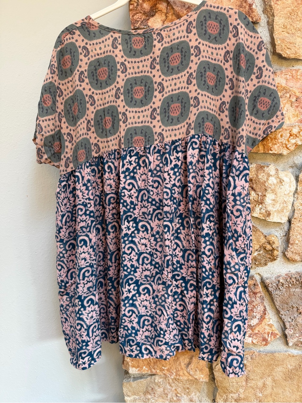 Natural Life Pink and Blue Printed Cover-Up Minidress - Picture 4 of 4